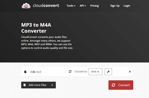 Cloudconvert Convert MP3 to M4a
