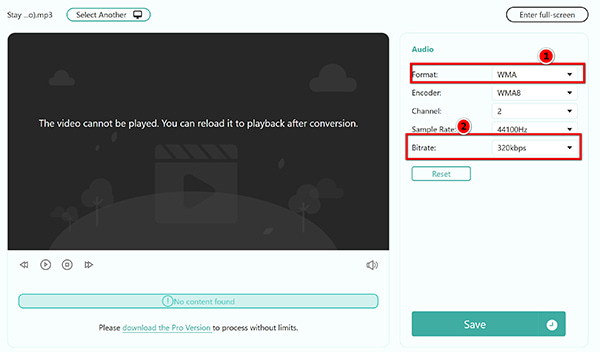 Output Wma 320Kbps In Anymp4 Online