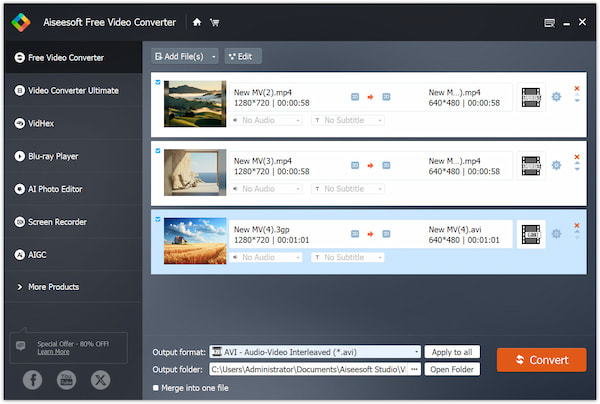 Aiseesoft Free Video Converter Mp4 To Avi