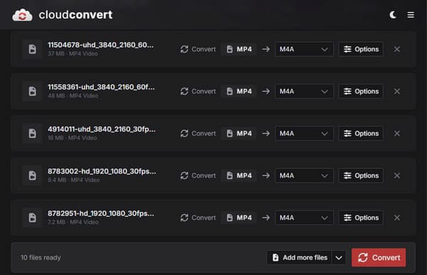 Transcode Mp4 To M4a In Cloudconvert