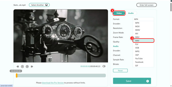 Select M4V In Online Converter