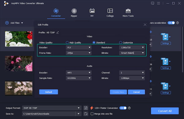 Optimize Swf Settings In Anymp4 Video Converter Ultimate