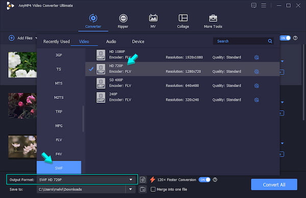 Set Swf As New Format In Anymp4 Video Converter Ultimate