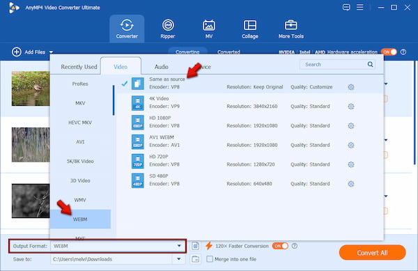 Set Output Format In Anymp4 Video Converter Ultimate