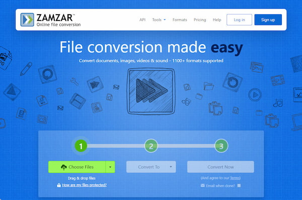Конвертер MPEG в MP4 Zamzar
