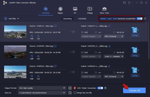 Convert To Ogg In Anymp4 Video Converter Ultimate