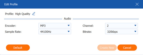 Custom Audio Profile Settings Anymp4