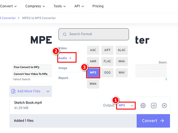 Select Mp3 Output Format Freeconvert