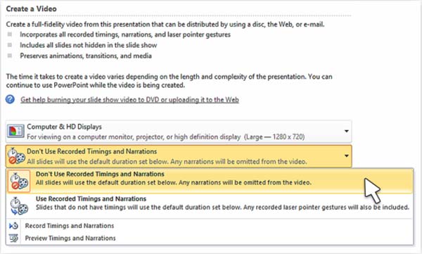 Converteer PowerPoint-timing