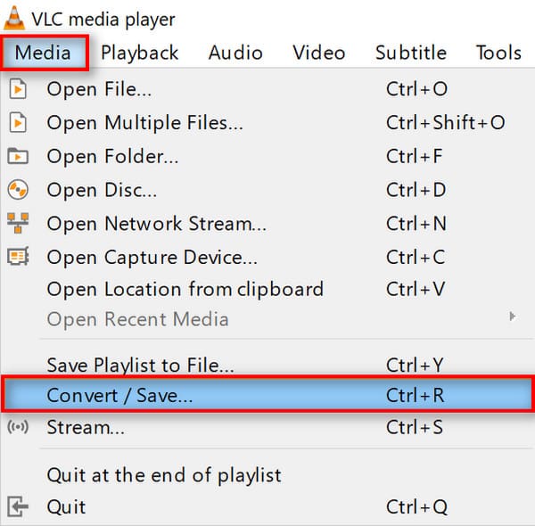 Selecionar Mídia Converter Salvar VLC