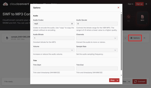 Adjust Audio Parameters Cloudconvert