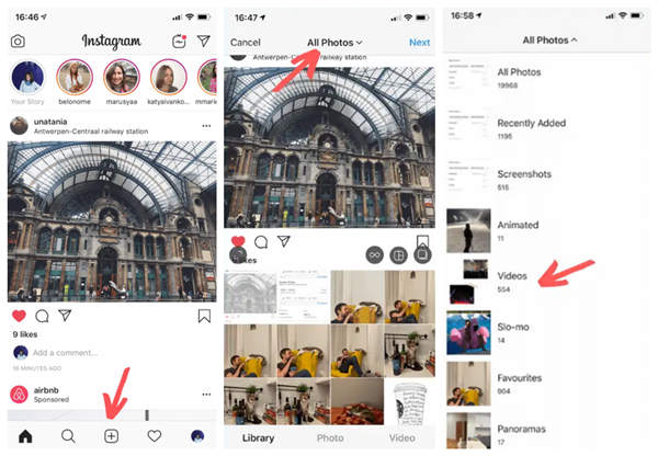 Pasos para subir un video al feed de Instagram