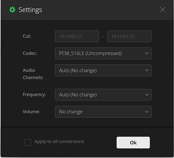Adjust Convertio Wav Profile