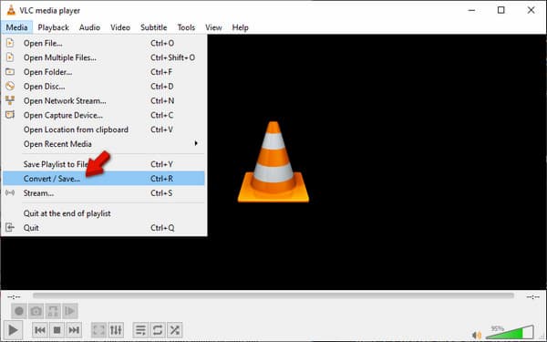 Avaa muunnostyökalu VLC:ssä