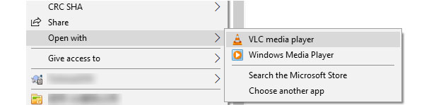 Otevřete pomocí VLC