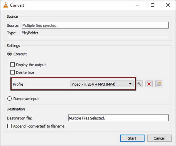 Specify Target Format In Vlc Media Player