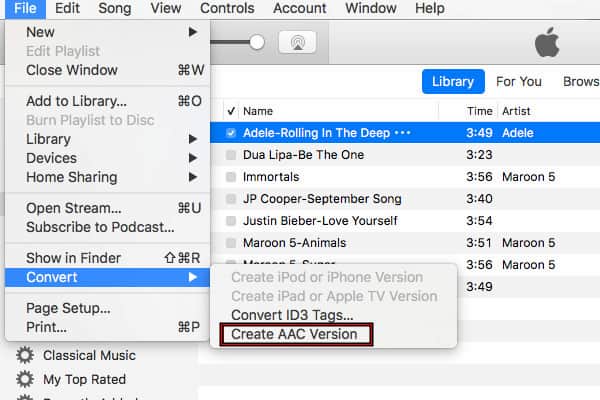 Create Aac Version In Apple Music