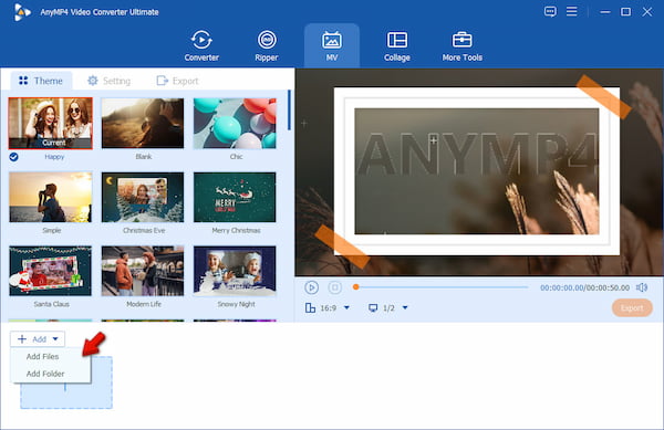 Upload Source Files In Anymp4 Video Converter Ultimate