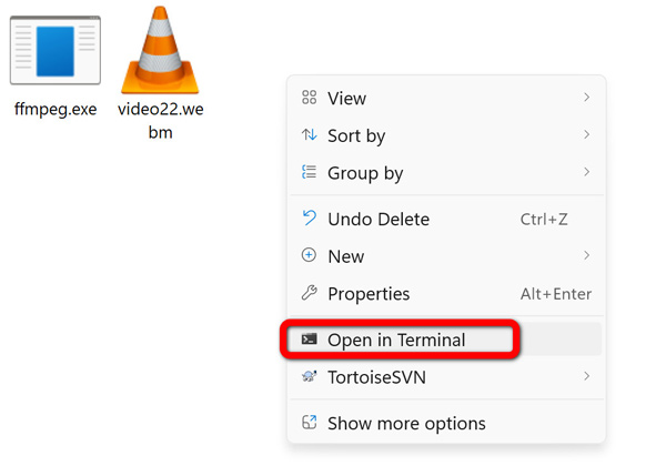 Futtassa az Ffmpeg-et terminálban