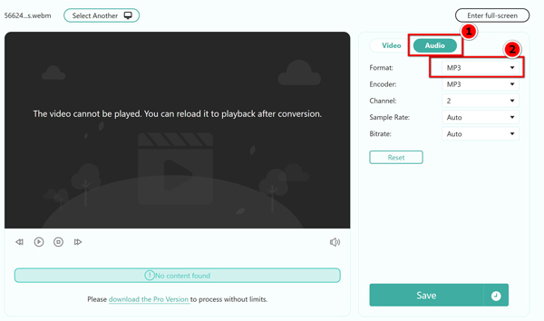 Output Mp3 In Anymp4 Online Video Converter