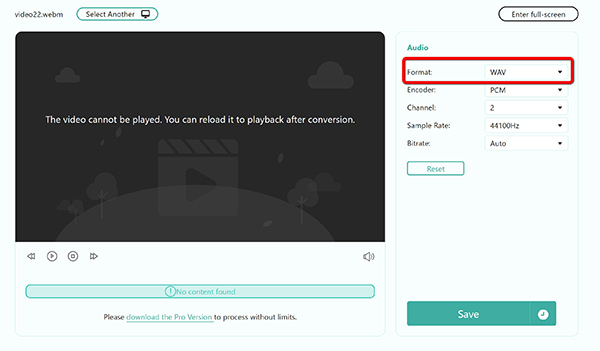 Output Wav For Webm Online In Anymp4