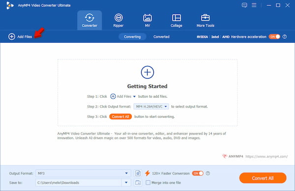 Load Source Videos In Anymp4 Video Converter Ultimate