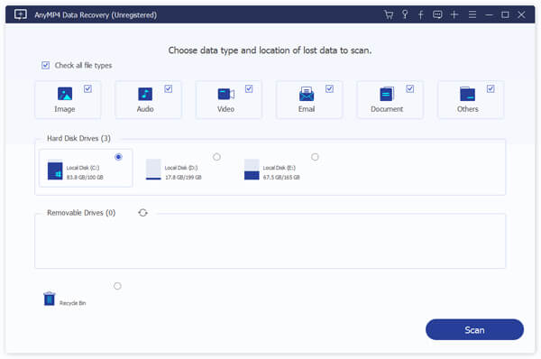 AnyMP4 Data Recovery screenshot