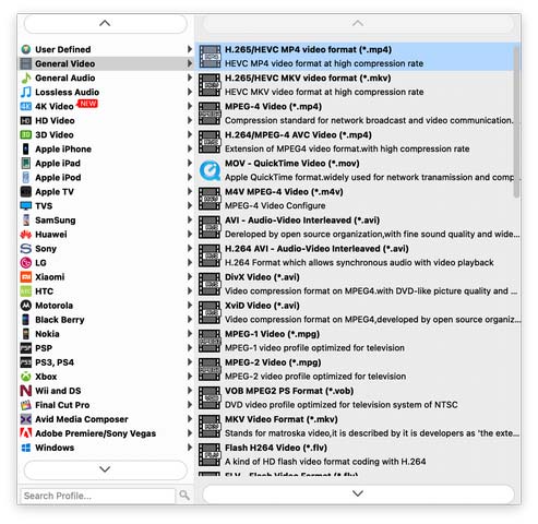 Set Output Format on mac