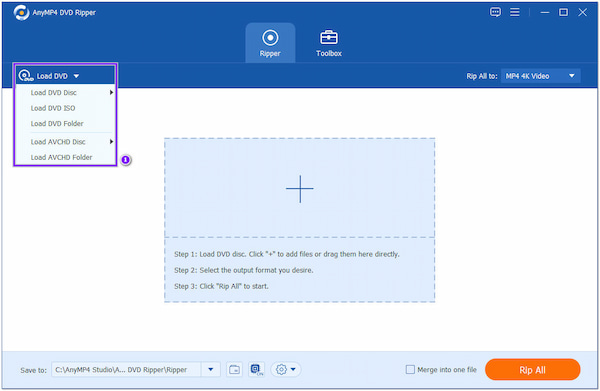 AnyMP4 DVD Ripper Load DVD
