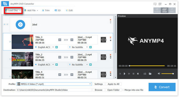 AnyMP4 DVD Converter screenshot