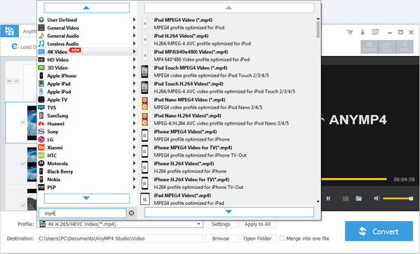 Load DVD and select output format