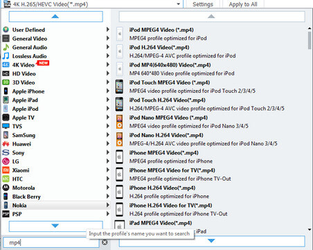 Choose Ouput Format as MP4