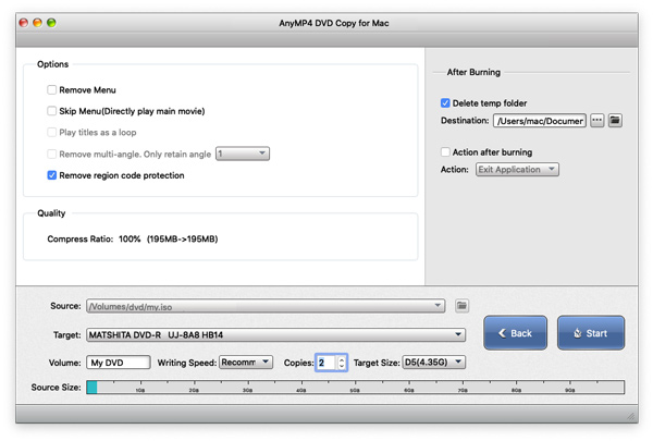 Make Dvd Copy settings