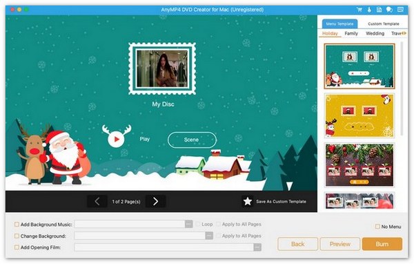 Edit Menu and Add Background Music