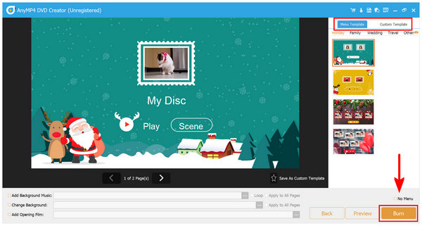 Anymp4 Dvd Creator 自訂選單