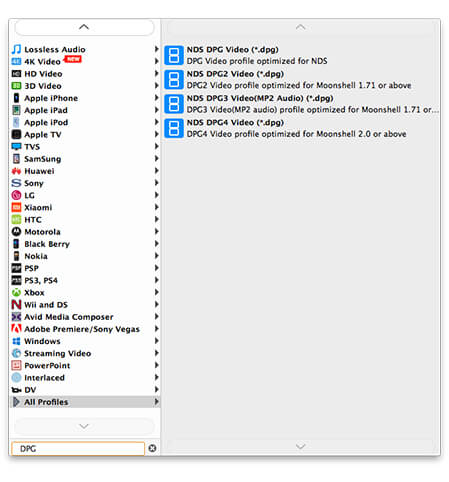 Select DPG profile