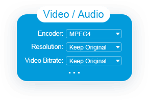 Parâmetros de vídeo e áudio