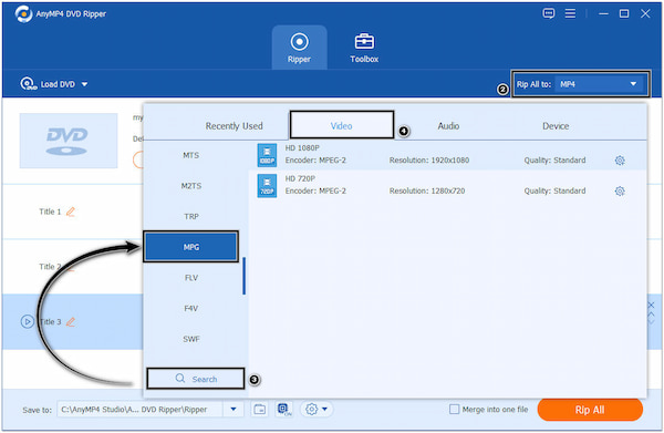 Navigate to Format Selection