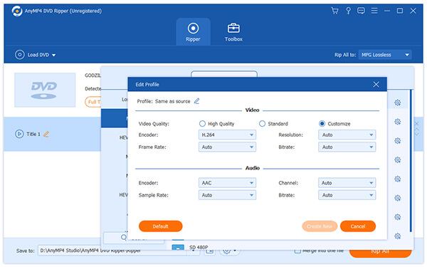 Stel het Archos 9-profiel in