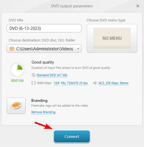 A Freemake segítségével konvertálja az AVI-t DVD-vé