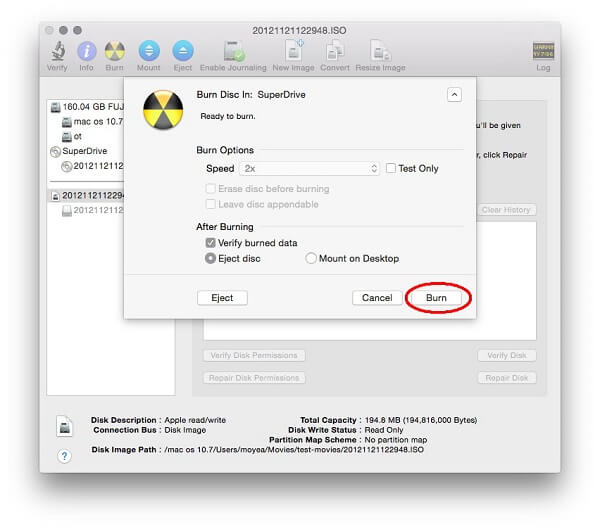 Utilidad Grabar ISO en disco