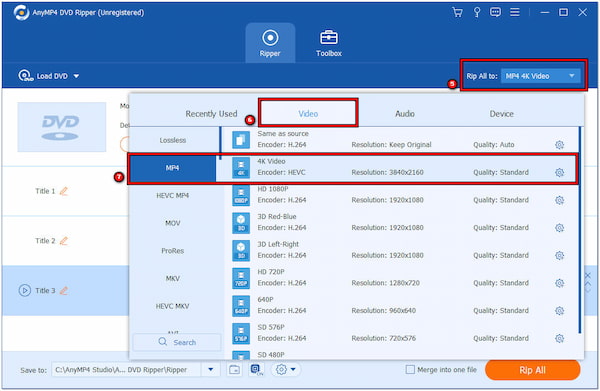 Navigate to Format Selection