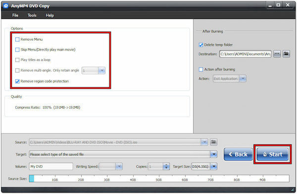 Start Copying DVD