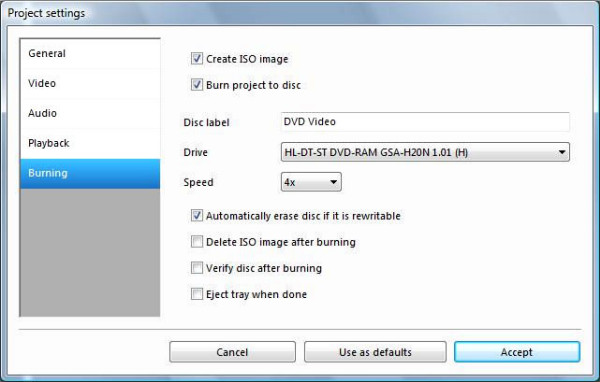 DVD Flick Burn to Disc