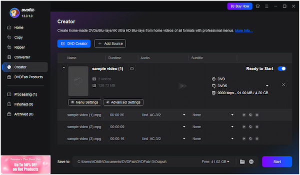 DVDFab Burning Speed