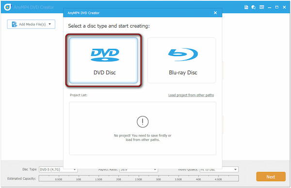 Choose Disc Type
