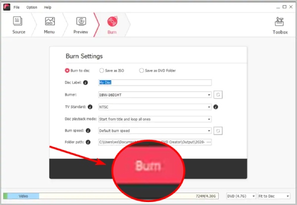 Burn a DVD Disc