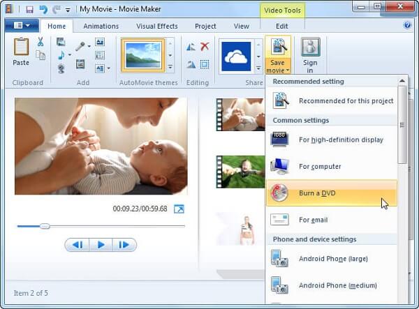 Windows Movie Maker中