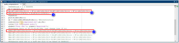 Audio Compression in MATLAB Compression Order