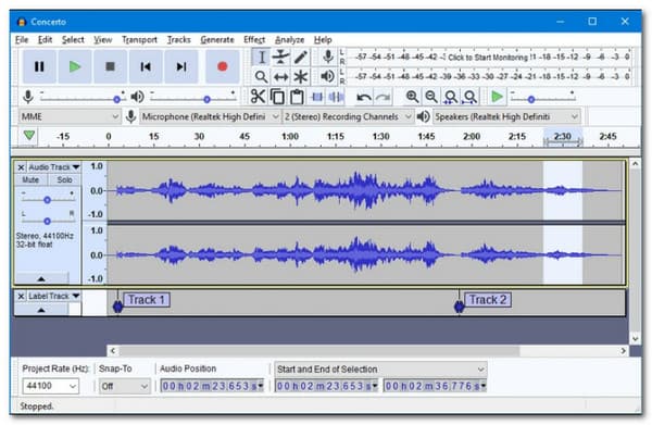 Potenziatore audio Audacity